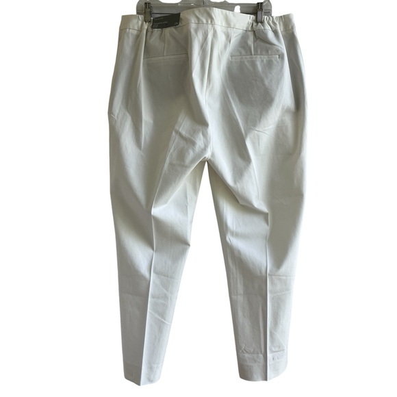 Talbots Hampshire Ankle straight leg sits at waist white trousers, Size 18W, NWT - Picture 4 of 11